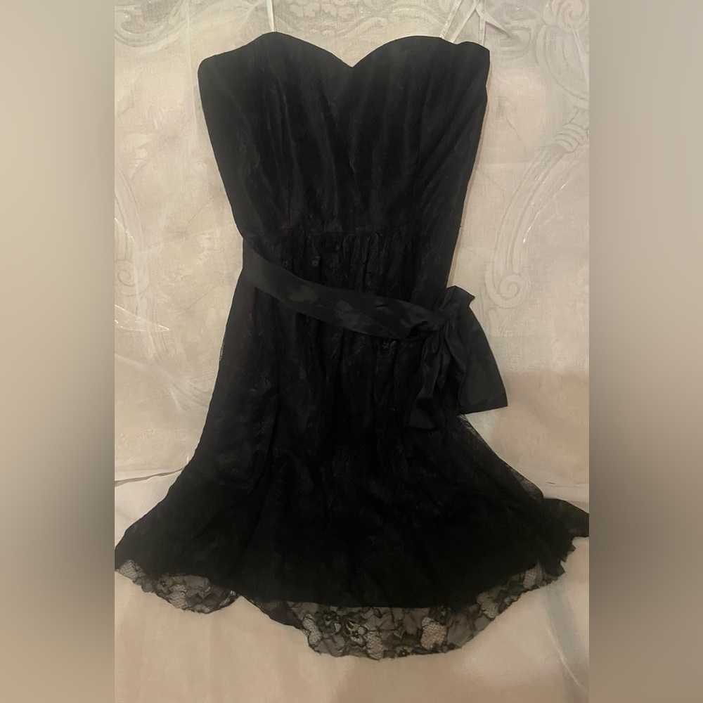 Strapless Black lace dress size 12